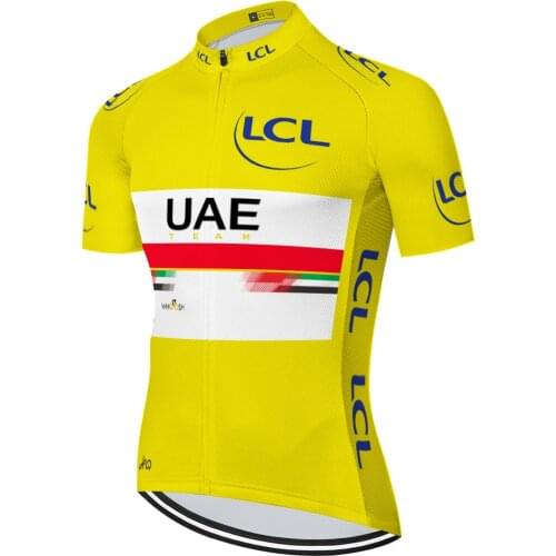 2021 de france UAE maillot ciclismo breathable summer quick dry champion cycling jersey men maillot cyclisme homme