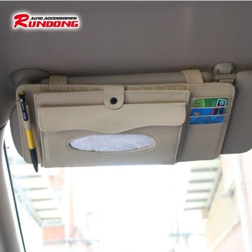 Three-in-one sunshade CD clip double-layer sunshade CD bag tissue box receptacle bag 3-color R-7251