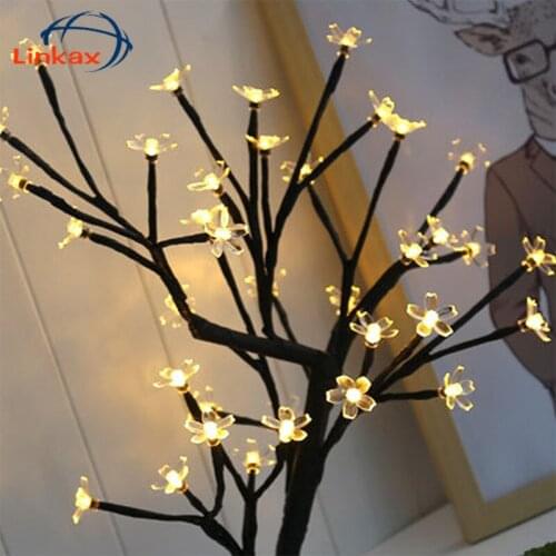 48 LEDs USB Fire Tree Light Copper wire Table Lamps Night light for Home Indoor Bedroom Wedding Party Bar Christmas Decoration
