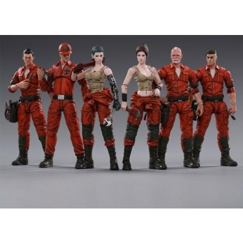 6pcs/Lot) JOYTOY 1/18 Stars Mecha Equipment Maintenance Group B Collection Action Figure for Fans Gift