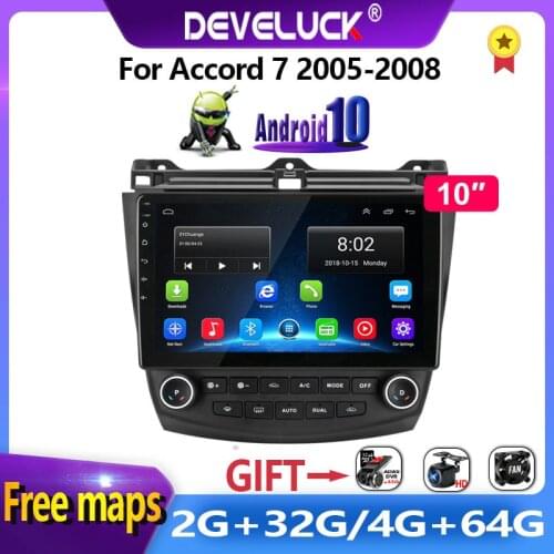 For Honda Accord 7 2005-2008 8 core 10" Android 9.0 Car Radio RDS AM GPS Navigation car play Multimedia Video Player with Frame