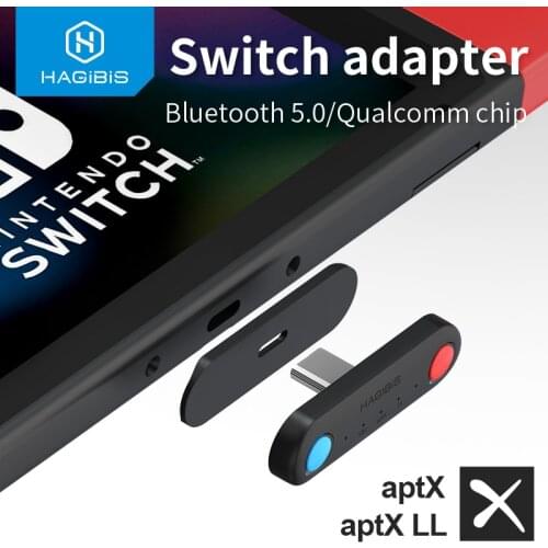 Hagibis Bluetooth Transmitter for Nintendo Switch Bluetooth 5.0 Wireless Audio Adapter APTX LL accessories for Switch Lite PS5