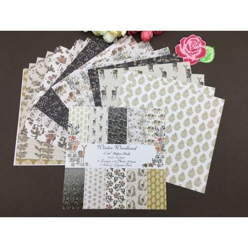 AlinaCraft 20 sheets 6"X6" winter woodland patterned paper Scrapbooking paper pack handmade craft paper craft Background pad