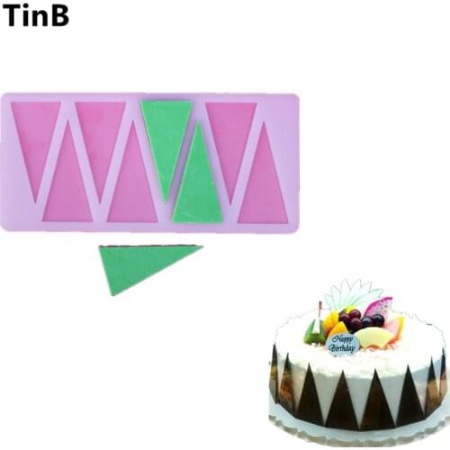 DIY Cake Decorating Tools Triangle Shape Silicone Chocolate Mold Cake Molds Kitchen Bakeware Chocolate Tools Cake Border Stencil