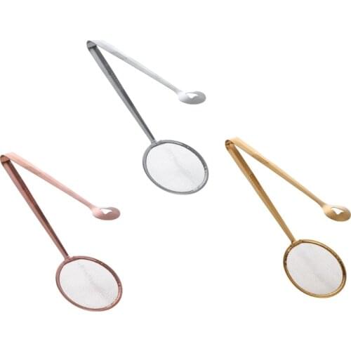 Stainless Steel Fryer Clamp Mesh Strainer Spoon with Food Clip Kitchen Oil-Frying Barbecue Filter Scoop Multi-functional