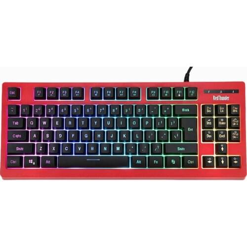 Wired gaming keyboard USB mechanical feel backlit keyboard 87 keycap RGB ergonomic Russian keyboard for PC computer gamers