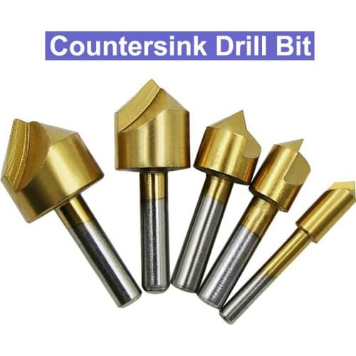 6-19mm 90 Degrees Countersink Bit Set Deburring Drill Bits Tapper Hole Cutter Hand Tools Wood Wooden Metal Plastic Chamfer Set