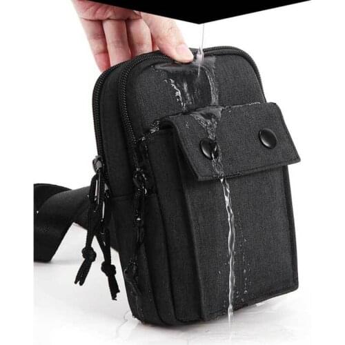 Mens Bag Nylon Shoulder Bag Small Waterproof Diagonal Bag Mens Zipper Business Messenger Bag Large Capacity Travel Phone Purse