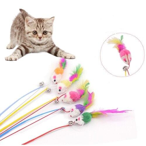 Brand New Funny Plastic Pet Toys Cat Mouse-like Toy Rabbit Stick 30cm Long