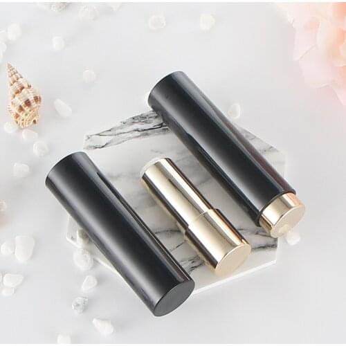 New Arrivals DIY 12.1mm Homemade Lipstick Tube Luxury Black Gold Lip Balm Tube Refillable Bottles Beauty Makeup Tool 20pcs/lot