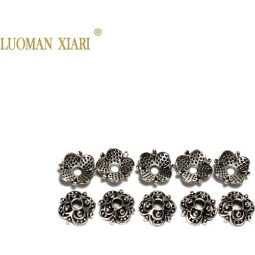 Wholesale Plum Blossom Silvery Flower Bead Caps Jewelry Findings DIY Bracelet Necklace Accessories For Jewelry Making 8/10 mm