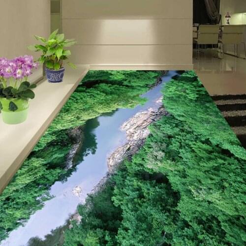 Custom 3D Mural Wallpaper Canyon Alpine Forest Space Bedroom Living Room Bathroom Floor Paintings Self-adhesive Decor Wallpaper