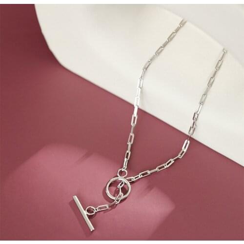 Real 925 Sterling Silver Neck Chain Circle Choker Necklace Women,Minimalist Gold Color Chockers Necklaces For Woman Fine Jewelry