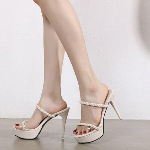 Sexy 12cm Thin Heel Platform Womens Sandals Open Toe Pumps Shoes Size 34-40