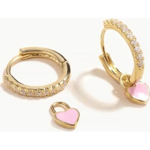 BOAKO 925 Sterling Silver Earrings Ins Heart Earrings For Women Dangle Piercing Oreille Ear Cuffs Pendientes Oorbellen #10.2