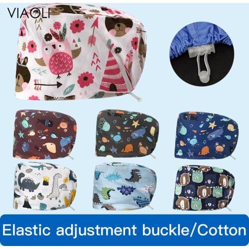 Scrubs Nursing Hat Pet Hospital Surgicals Cap Adjustable Floral Bouffant Cap Fashion Multicolor Operating Room Nurse Scrubs Caps