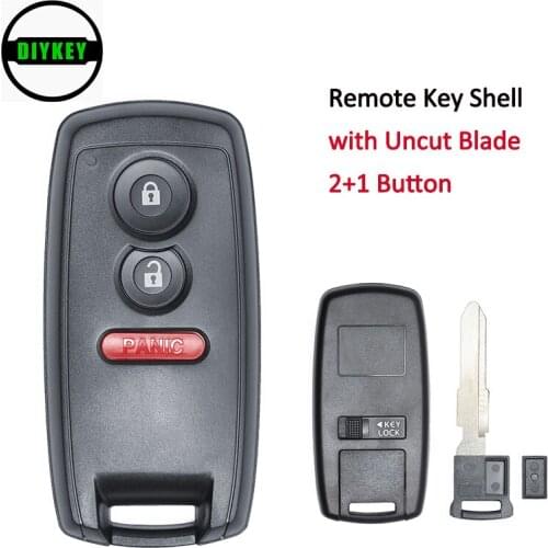 DIYKEY Replacement Remote Key Shell 3 Button for Suzuki SX4 2006-2015 Grand Vitara 2006-2015 Case Fob + Uncut Blade