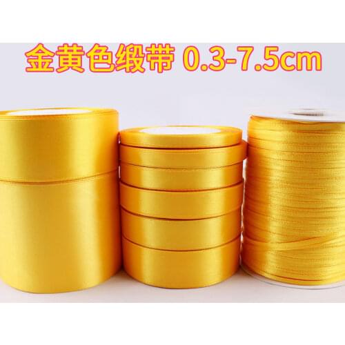 Golden yellow silk ribbon 0.3cm-7.5cm Thanksgiving ribbon gift wrapping Ribbon Ribbon