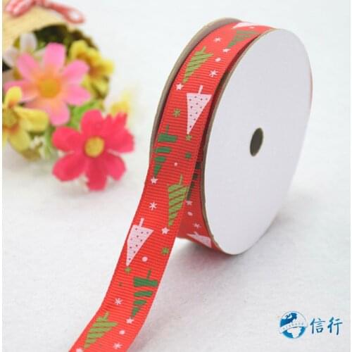 15mm width, printed christmas tree trim ribbons Grosgrain ribbon,lace satin ribbons DIY hairbow accessories, gift package#3481