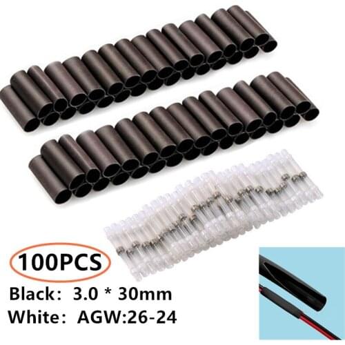30/100/150PCS Waterproof Solder Seal Sleeve Splice Terminals Heat Shrink Tube Electrical Wire Connectors Fast Butt Connector Kit