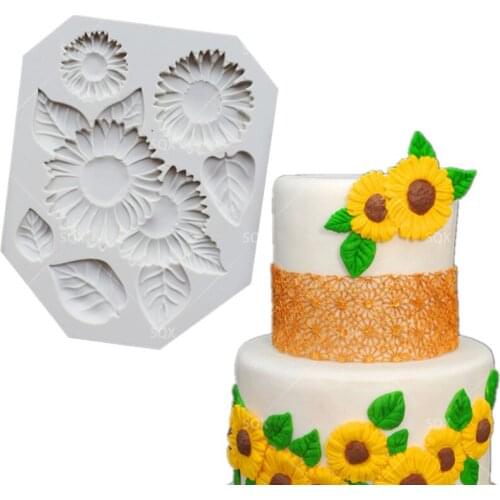 3D Silicone Cake Mold Sunflower Shape DIY Fondant Cake Molds Silicone Mold Fondant Molds Cake Decorating Tools SQ17122