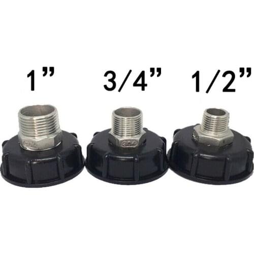 60mm Thread IBC Water Tank Adapter Garden Fittings Replacement 1/2" 3/4" 1" Plastic For IBC Containers Drain Connector S60x6