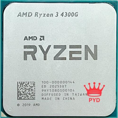 AMD Ryzen 3 4300G R3 4300G 3.8GHz Quad-Core Eight-Thread 65W CPU Processor L3=4M 100-000000144 Socket AM4