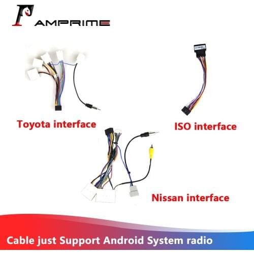 AMPrime Android radio Car Accessories Wire Wiring Harness Adapter Connector Plug Universal cable For Focus Kia Nissian Toyota
