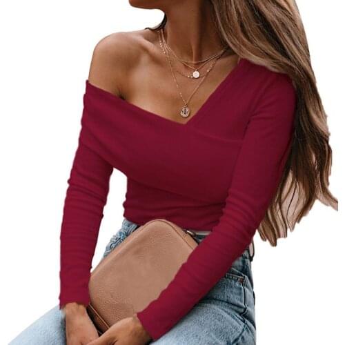 Autumn Blouse Women Sexy Off Shoulder Solid Color Female Shirts Long Sleeve Slim Elegant Ladies Blouses Top Blusas