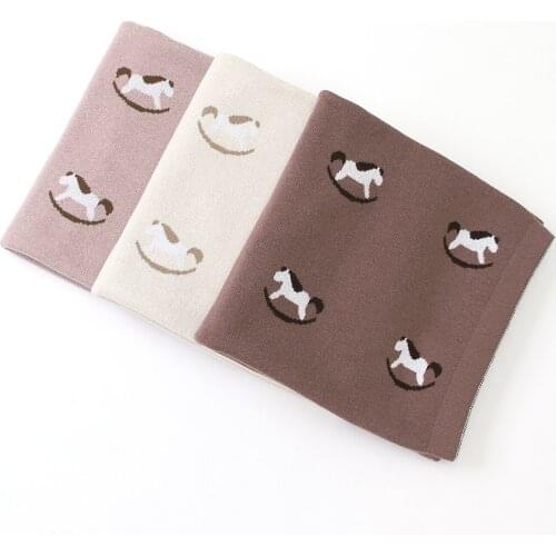 Baby Blankets Knitted Newborn Swaddle Wrap for Stroller Cute Cartoon Cotton Sleeping Covers Kids Children Quilts Accessory