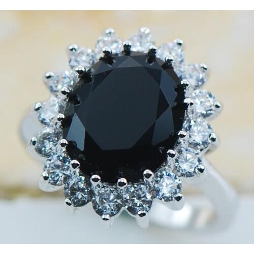 Black Onyx 925 Sterling Silver Top Quality Fancy Jewelry wedding Ring Size 5 6 7 8 9 10 11 F1178
