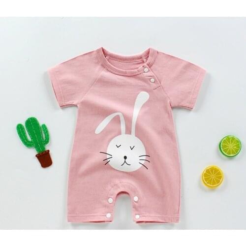 Newborn Baby Clothing 2019 New Fashion Baby Boys Girls Clothes 100% Cotton Baby Bodysuit Short Sleeve Infant Jumpsuits 0-24M