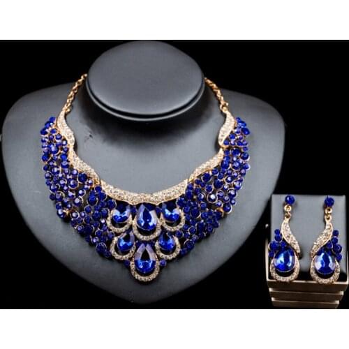 LAN PALACE cheap jewelry set nigerian wedding african beads necklace sets for women necklace and earrings free shipping