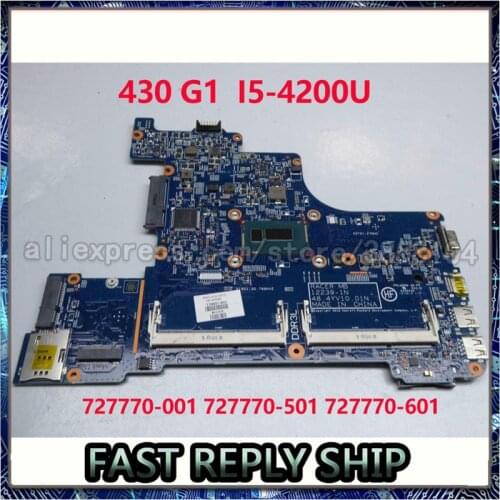 SHELI For HP Probook 430 G1 Laptop Motherboard 12239-1N 48.4YV09.011 SR170 I5-4200U 727770-001 727770-501 727770-601 notebook pc
