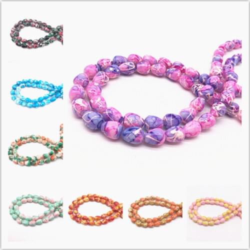 Fashion Double Color Salad Teardrop Shape Glass Loose Spacer Charm Beads DIY Jewelry Making Accessory