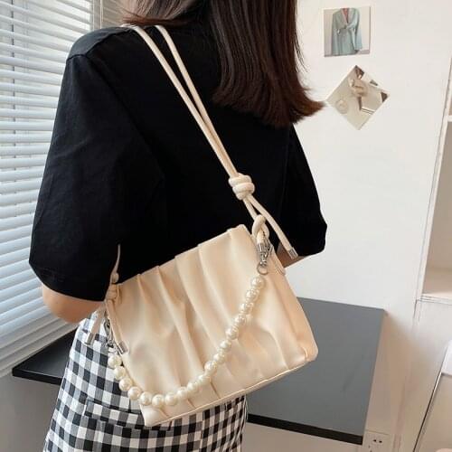 Fashion Women Pu Leather Pearl Handbags High Quality Ladies Purse Crossbody Bags Designer Female Small Shoulder Messenger Bags