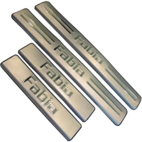 Stainless Steel Door Sill Scuff Plate for 2016 2017 2018 Skoda Fabia Welcome Pedal Trim Car Styling Accessories