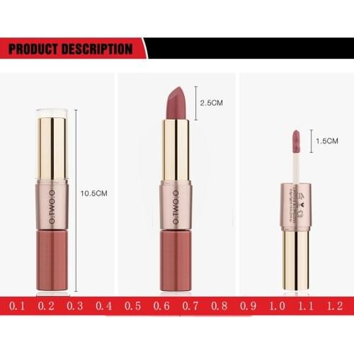 O.TWO.O 12 Colors Lips Makeup Lipstick Lip Gloss Long Lasting Moisture Cosmetic Lipstick Red Lip Matte Lipstick Waterproof T1486