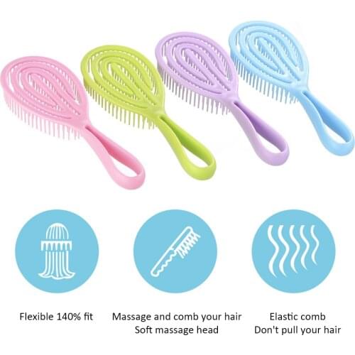 Hair Comb Scalp Massage Hair Brush Wet Curly Detangle Hairbrush Tangle Teaser Comb Women Salon Hairdressing Styling Tools