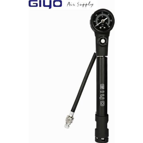 GIYO GS-41E MTB Bicycle Bike Tire Pump & Shock Pump for 300PSI High Pressure Gauge for Fork & Rear Suspension with Mount Bracket