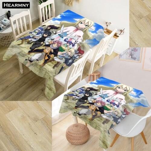 New Arrival Custom Fairy Tail Anime Tablecloth Oxford Fabric Kitchen Table Decorations Home Rectangular Kids Party Table Covers