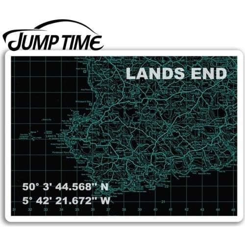 Jump Time Lands End Map England UK Vinyl Stickers Sticker Laptop Luggage Car Funny Decal Trunk Window Car Covers