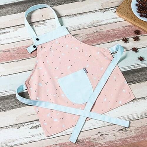 High Quality Cute Cotton Aprons Cartoon Printing Pattern Painting Kids Aprons For Home Cooking Baking Kitchen