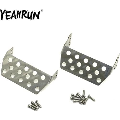 YEAHRUN Chassis Armor Axle Protector Plate Stainless Steel Front&Rear Skid Plate Guards for 1/10 RC Crawler TRX-4 Parts