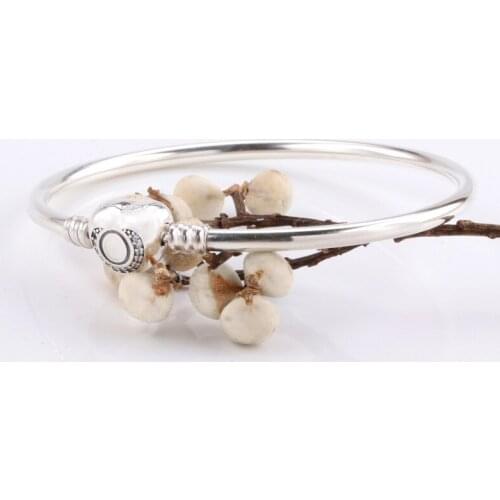 Authentic 925 Sterling Silver Pan Bracelet Creative Classic Heart Button True Love Bracelet Fit Diy Charm Women Jewelry