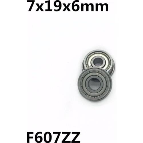 10Pcs F607ZZ 7x19x6 mm Flange Bearings Deep Groove Ball Bearing High Quality F607