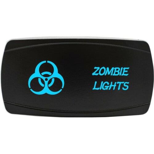 12-24V Car ZOMBIE LIGHTS 12V 20A Toggle Rocker Switch Blue LED Light 5Pin ON OFF