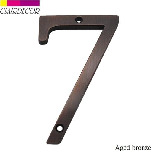 4 in 101mm House Number Door Address Number Zinc Alloy Screw Mounted Outdoor Address Sign #0-9 VENETIAN BRONZE Color