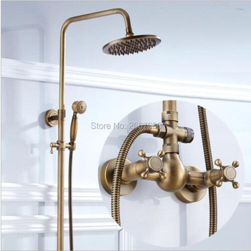 Free shipping New Arrivals Retro Copper Shower Set Bathroom Antique Color Rainfall Shower Wholesale & Retail Sanitaryware ZR025