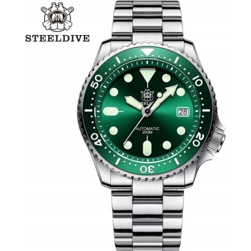 STEELDIVE 1996 316L Stainless Steel Dive Watch 200m Mechanical Ceramic Bezel diver Watches Mens 2020